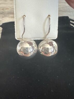 Sterling Silver Ball Drop Earrings - Polished Dome Design 925 made in Mexico
NWT